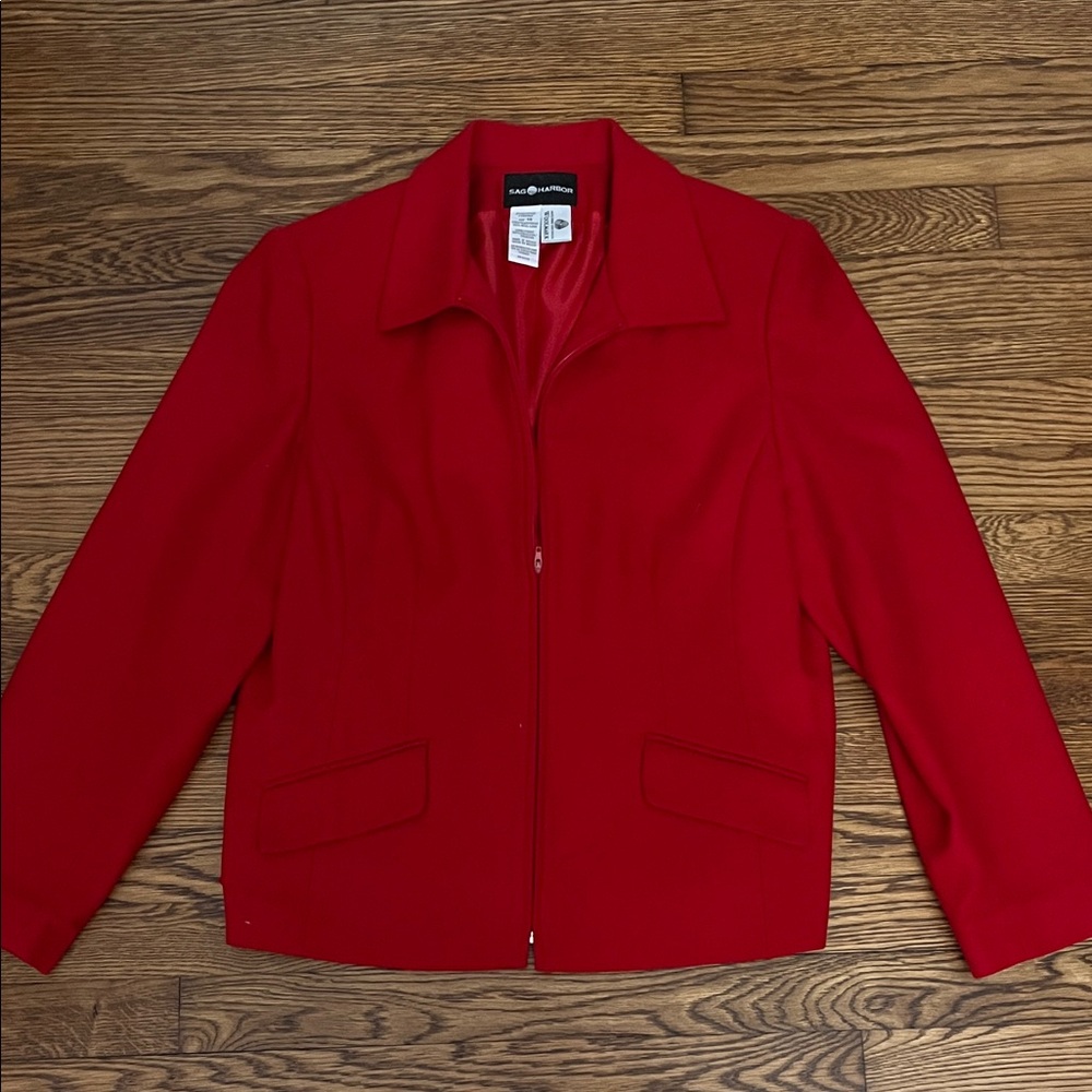 Sag Harbor Women's Bold Red Blazer